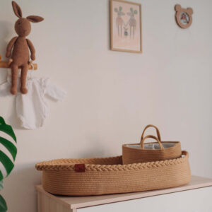 Verschoonmand Bruin - Mozesmand met gratis luiermandje