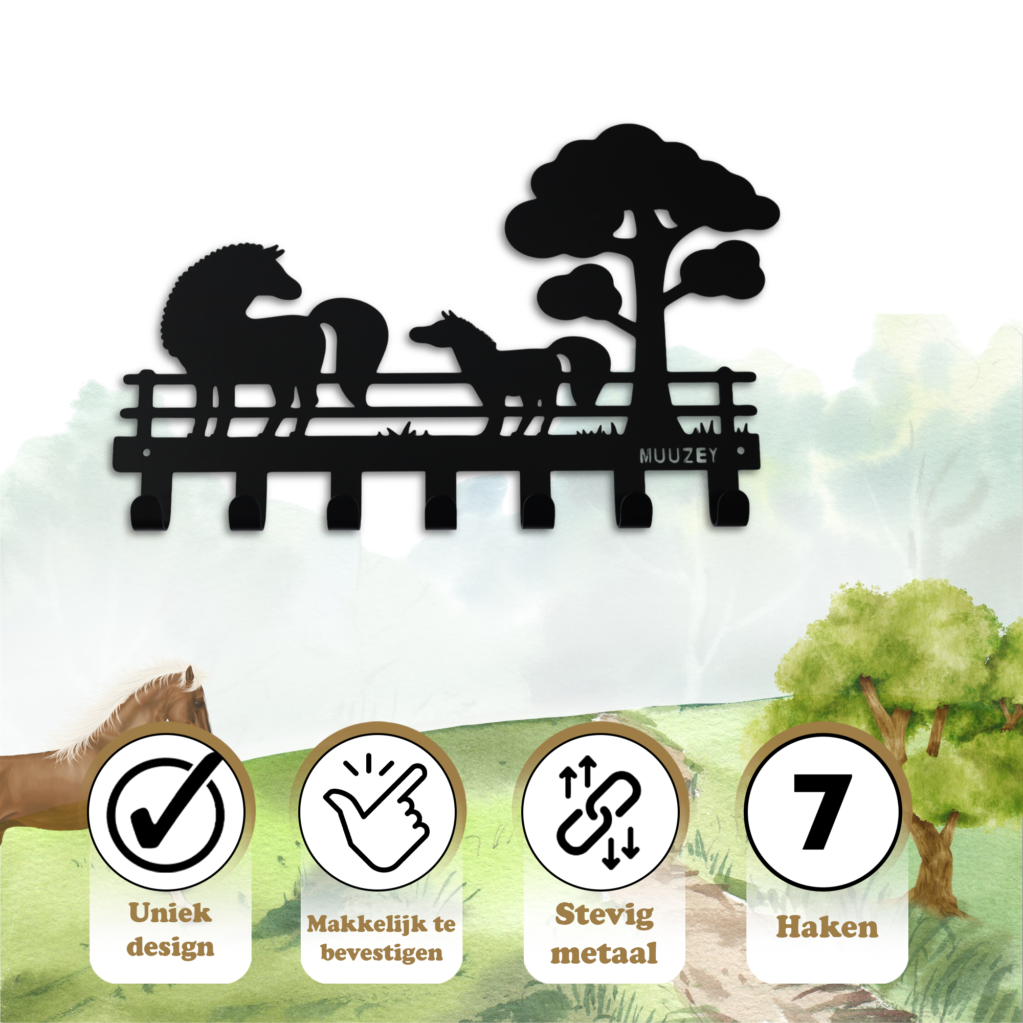 Kinderkapstok - Paarden 3 Kinderkapstok - Paarden - Afbeelding 3